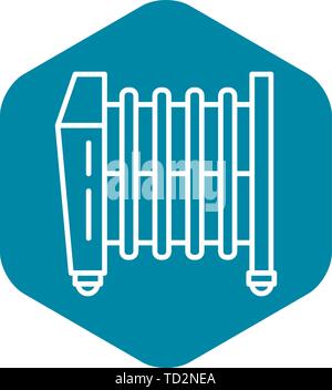 Radiator heater icon, outline style Stock Vector