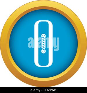 Sewn rectangular button icon blue vector isolated Stock Vector
