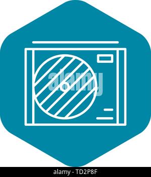 Conditioner outdoor fan icon, outline style Stock Vector