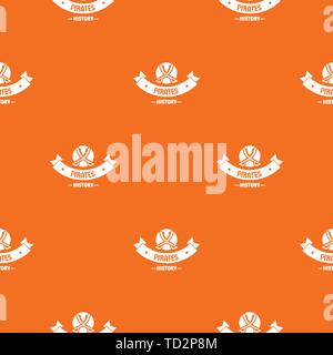 Pirate saber pattern vector orange Stock Vector