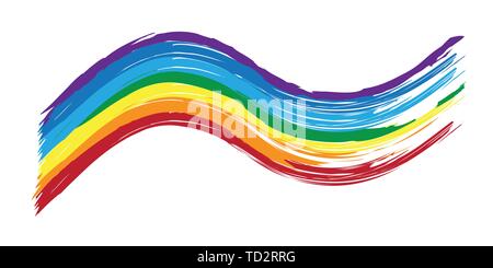 colorful brush strokes in rainbow colors vector illustration EPS10 Stock Vector