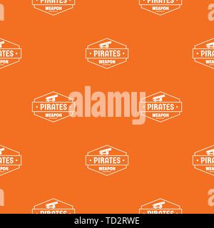 Pirate cannon pattern vector orange Stock Vector