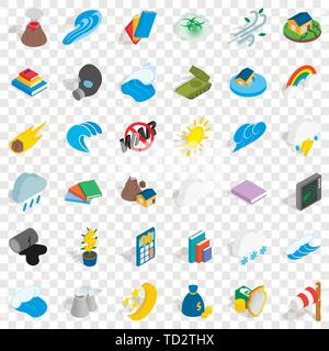 Protection icons set, isometric style Stock Vector