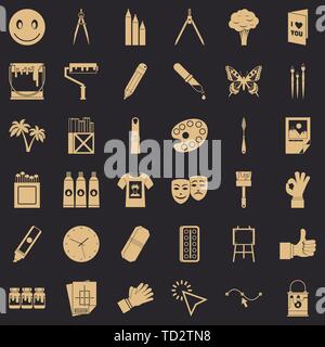 Varnish icons set, simple style Stock Vector