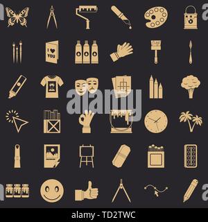 Dye icons set, simple style Stock Vector