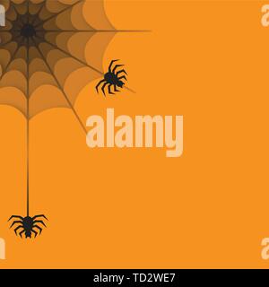Spider Web with spider in paper art style Stock Vector