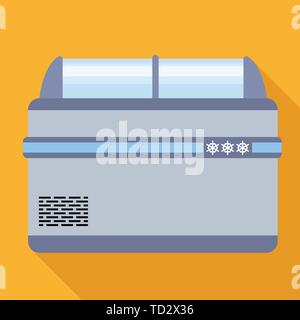 Commercial fridge icon. Flat illustration of commercial fridge vector icon for web design Stock Vector