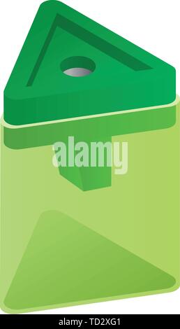 Triangular sharpener icon. Isometric of triangular sharpener vector icon for web design isolated on white background Stock Vector
