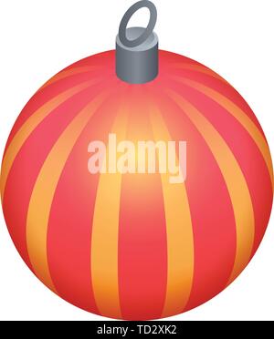 Red striped tree toy icon. Isometric of red striped tree toy vector icon for web design isolated on white background Stock Vector