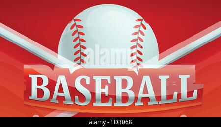 Baseball fire sport concept banner. Cartoon illustration of baseball fire sport vector concept banner for web design Stock Vector