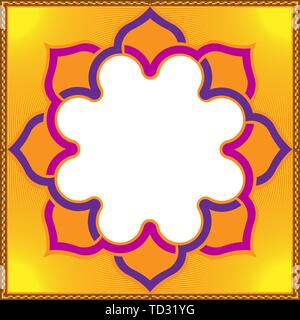 Symmetrical Art Pattern in white blank ready add text Stock Vector