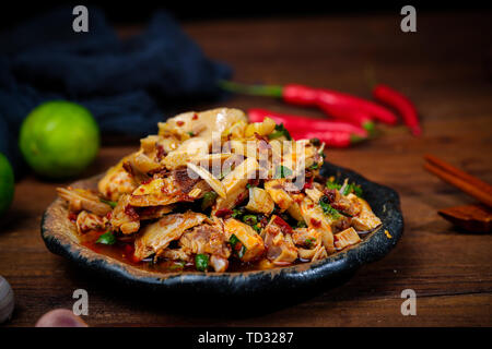 drooling chicken, stick chicken. Stock Photo