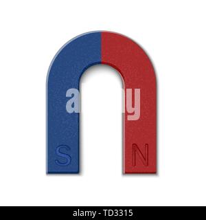 Horseshoe magnet isolated on white Stock Vector