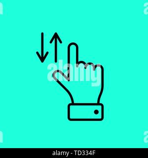 Vector touch screen gesture swipe up and down hand finger icon. Flat eps10 illustration Stock Vector