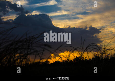 Dark clouds in the evening Stock Photo