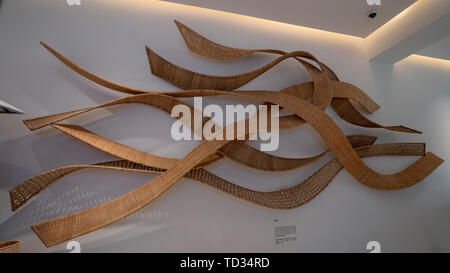 Siem Reap, Cambodia, 25th, January, 2019: The art of intertwine rattan on the wall. Stock Photo