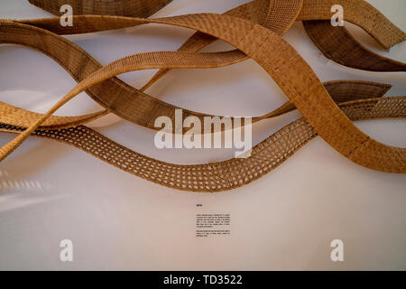 Siem Reap, Cambodia, 25th, January, 2019: The art of intertwine rattan on the wall. Stock Photo