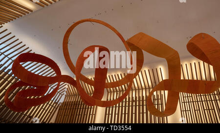 Siem Reap, Cambodia, 25th, January, 2019: The art of intertwine rattan on the ceiling. Stock Photo