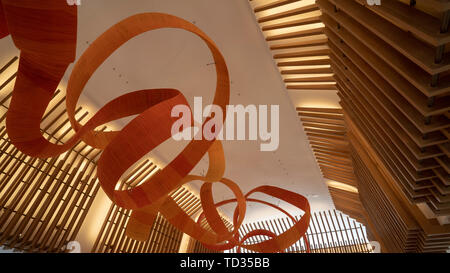 Siem Reap, Cambodia, 25th, January, 2019: The art of intertwine rattan on the ceiling. Stock Photo