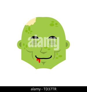 Zombie sleeping emoji. Living Dead asleep emotions avatar. dead man dormant. Vector illustration Stock Vector