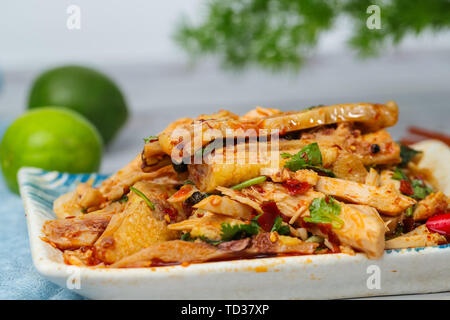 drooling chicken, stick chicken. Stock Photo