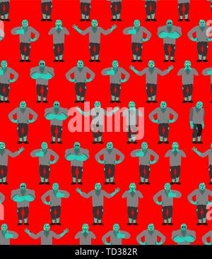 Zombie pattern seamless. Zombies background. Undead texture Stock Vector