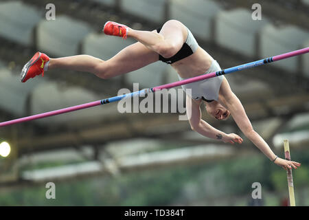 Ninon Guillon Romarin of France competes in the women's pole vault at the IAAF Diamond League Golden Gala  Roma 06-06-2019 Stadio Olimpico,  Meeting A Stock Photo