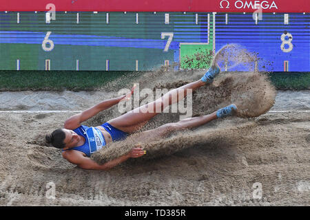Maryna Bekh-Romanchuk of Ukraine competes in the women's long jump at the IAAF Diamond League
