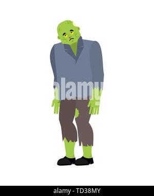 Zombie sad. Living Dead sorrowful. Undead dull. Vector illustration Stock Vector