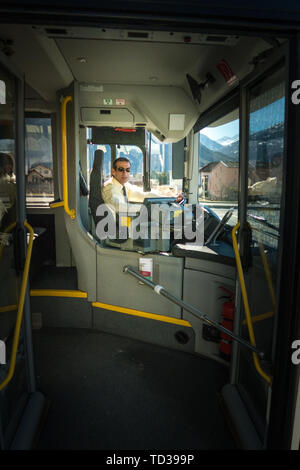 Pictures of a bus driver working Stock Photo