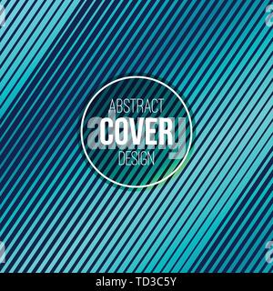 Abstract creative concept layout template. Trendy cover, card, flyer, poster, brochure design. Modern cover from parallel lines of different thickness Stock Vector