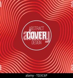 Abstract creative concept layout template. Trendy cover, card, flyer, poster, brochure design. Modern abstract cover from wavy lines. Stripes, waves. Stock Vector
