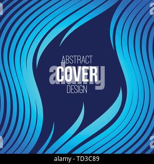 Abstract creative concept layout template. Trendy cover, card, flyer, poster, brochure design. Modern abstract cover from curved lines. Stripes, waves Stock Vector