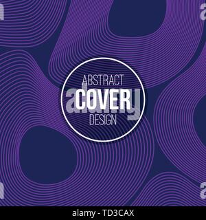 Abstract creative concept layout template. Trendy cover, card, flyer, poster, brochure design. Modern abstract cover from deformed outline circles. Stock Vector