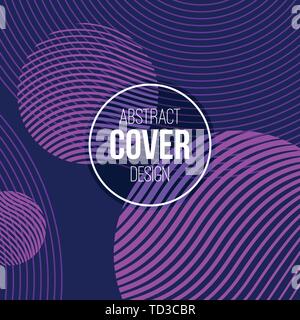 Abstract creative concept layout template. Trendy cover, card, flyer, poster, brochure design. Modern abstract cover from striped circles, lines. Stock Vector
