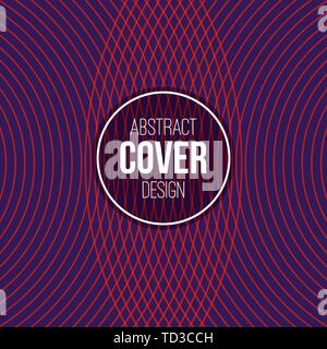 Abstract creative concept layout template. Trendy cover, card, flyer, poster, brochure design. Modern abstract cover from intersected rounded lines. Stock Vector