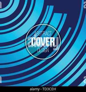 Abstract creative concept layout template. Trendy cover, card, flyer, poster, brochure design. Modern abstract cover from rounded lines. Stripes. Stock Vector