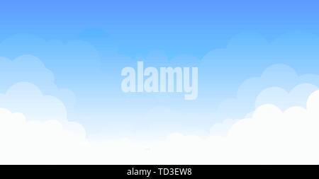 White clouds on the blue sky. Abstract background with clouds on blue sky. Stock Vector