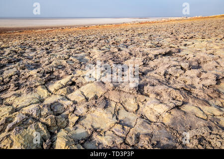 Dallol hydrothermal hot springs in the Danakil depression at the Afar Triangle, Ethiopia Stock Photo