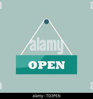 Open sign hanging plate. Vector illustration Stock Vector