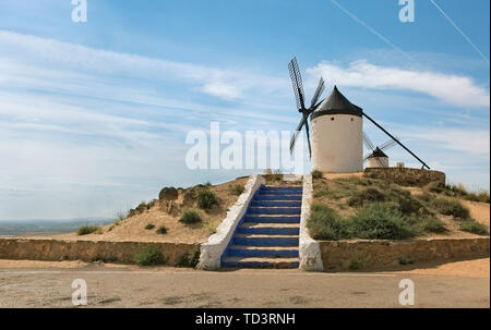 Don Quixote Windmills in Consuegra Spain Stock Photo