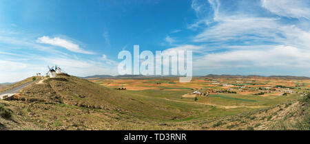 Don Quixote Windmills in Consuegra Spain Stock Photo