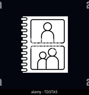 Photo album vector icon on white background illustration Stock Vector