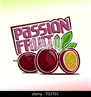 Vector logo for passion fruit Stock Vector