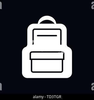 Backpack solid icon on background. Luggage glyph style design, designed for web and app. Stock Vector
