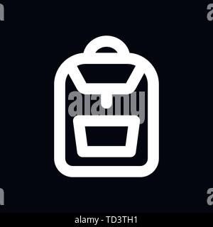 Backpack solid icon on background. Luggage glyph style design, designed for web and app. Stock Vector