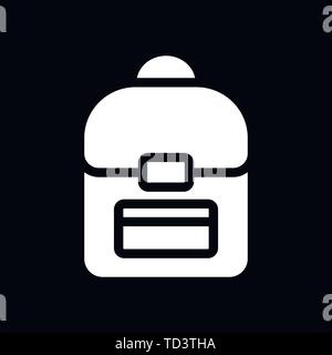Backpack solid icon on background. Luggage glyph style design, designed for web and app. Stock Vector