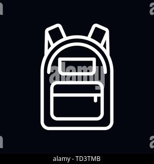 Backpack solid icon on background. Luggage glyph style design, designed for web and app. Stock Vector