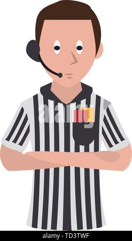 Soccer referee sport cartoons isolated Stock Vector