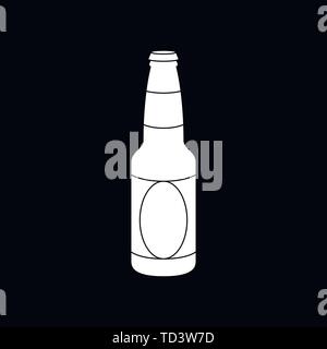 Beer bottle icon vector illustration on white background for web and apps. Stock Vector